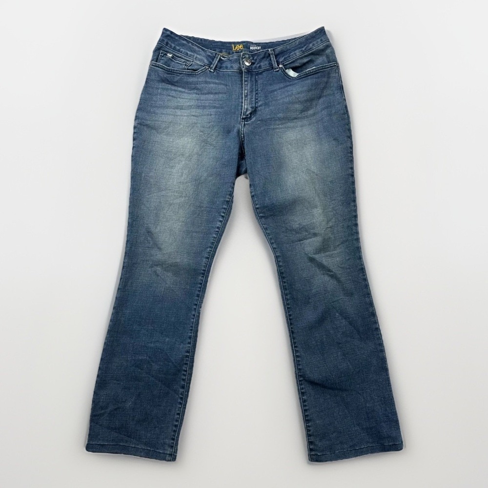 Lee Modern Series Curvy‎ Fit Bootcut Jeans Womens Size 16M Blue Denim Stretch